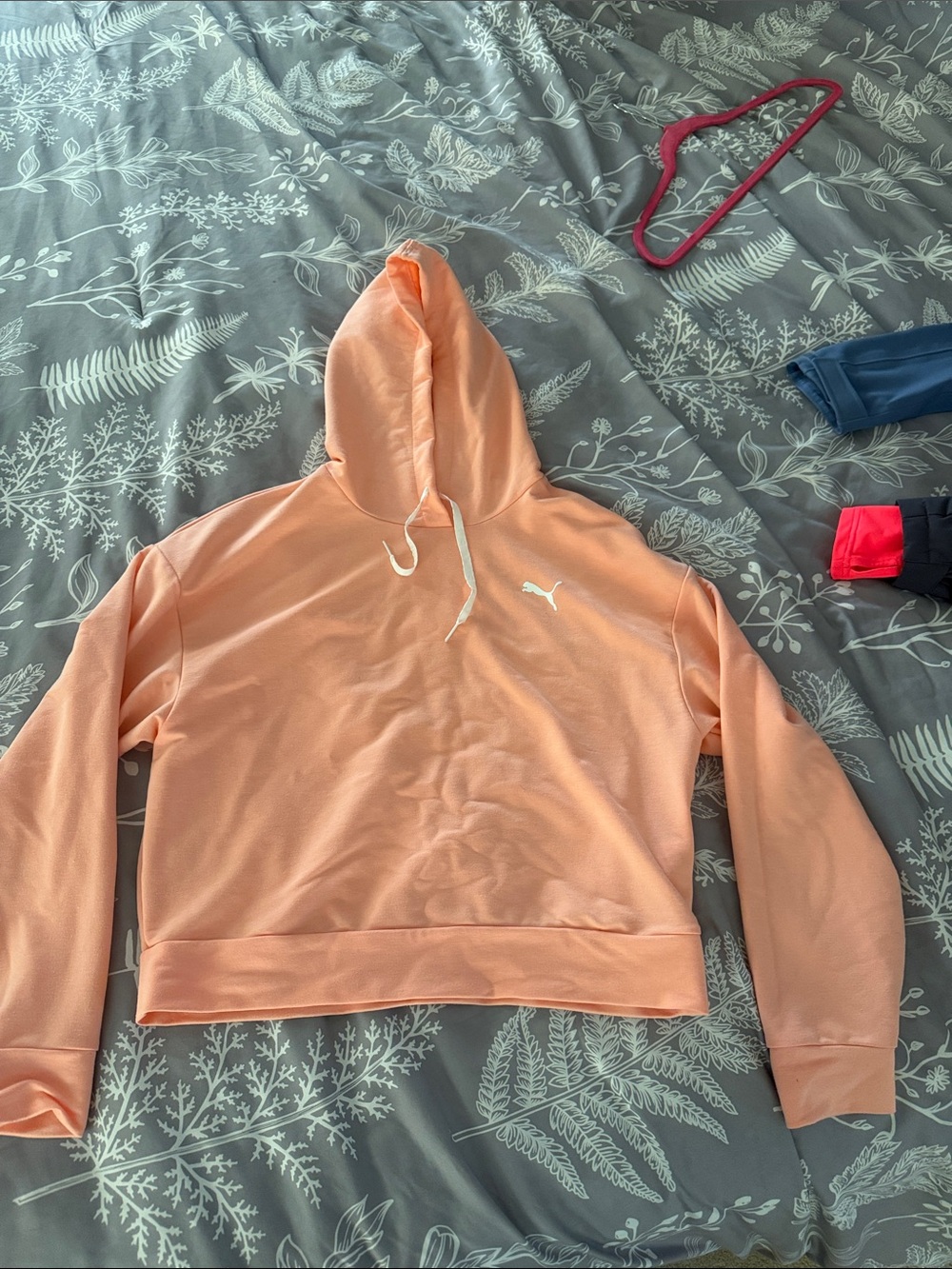 PUMA Peach Cropped Pullover Hoodie